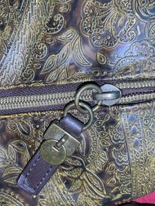 Vintage Paisley Embossed Messenger Bag