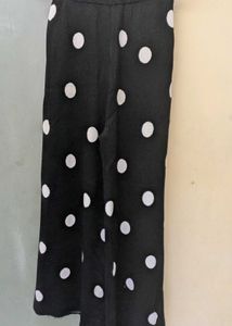 Black Polka Dot Wide Leg Pants