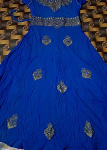 festive beautiful bright blue gown
