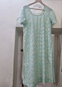 Elegant Mint Green Embroidered Kurti