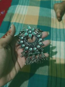 Oxidised Silver Necklace with Earrings