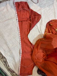 Elegant Red &amp; Gold Embroidered Saree