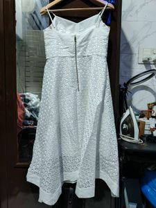 Elegant White A-Line Midi Dress