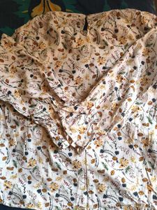 Boho Floral Print Peasant Top