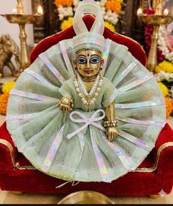HandcraftedHeavyPearl&amp;StoneWork LadduGopal Poshak
