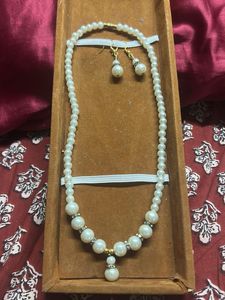 Pearl Necklace and Earring Set