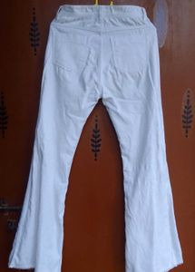 White Denim Bell Bottom Jeans