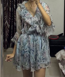 Bohemian Floral Print Mini Dress