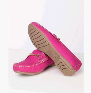 Rydale Leather Hot Pink Nubuck Loafers