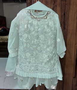 Pakistani Designer Mint Kurta with Garara