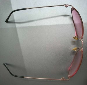 Retro Pink Rimless Sunglasses