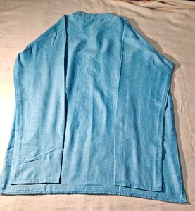 Men's Blue Cotton Kurta