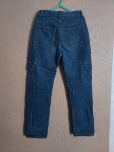 Blue Denim Cargo Pants