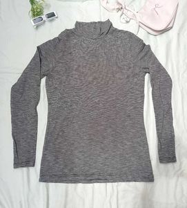 Chic Striped Turtleneck Top