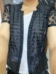 Elegant Black Sheer Lace Cover Up