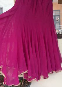 Vibrant Pink Flowy Ethnic Skirt