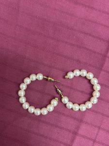 Chic Pearl Hoop Earrings