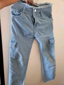 Light Wash Cargo Jeans