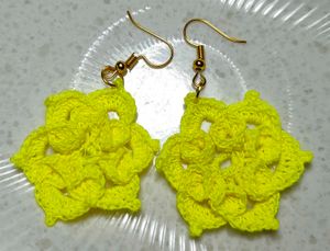 Handmade Crochet Flower Earrings