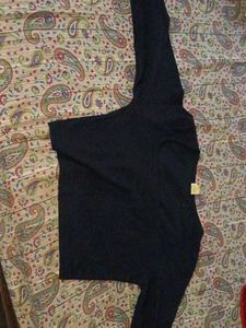 Solid black crop top