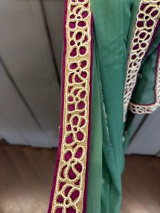pure chiffon Cutwork Moti  work dupatta