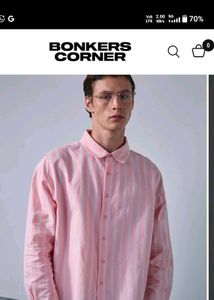NEW Bonkers Men's Striped Button-Up Shirt