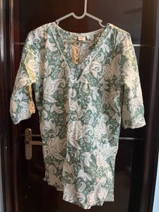 Green Paisley Print Kurta