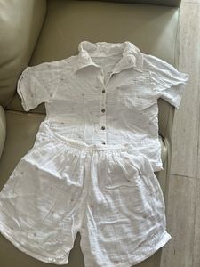 White Floral Print Lounge Set