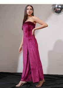 Velvet Strapless Jumpsuit