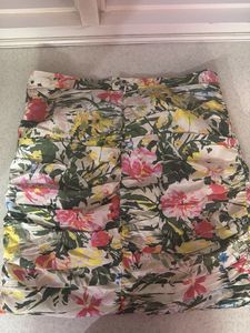 Chic Floral Ruched Mini Skirt