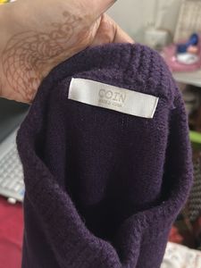 cashmere Purple Knit Pullover Sweater