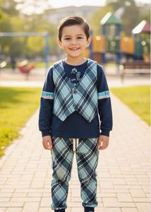 Boys Plaid Outfit Set