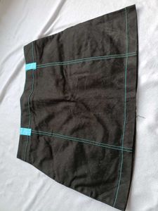 Black Mini Skirt with Contrast Stitching
