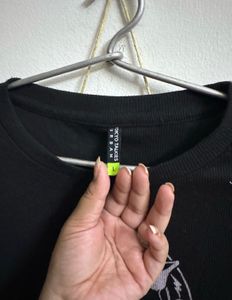 Black 'Bad Vibes Only' Crop Top