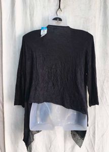 Black Open Front Cardigan
