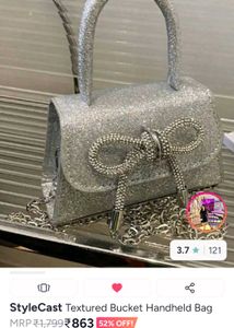 Sparkly Bow Small Handbag