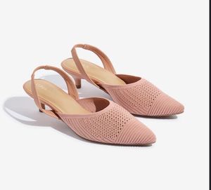 🆕 “Luna blu” Blush Pink Knitted Sling Heel