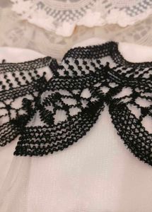 Elegant White &amp; Black Lace Dress