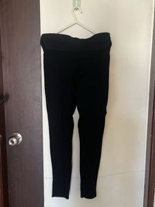 Classic Black Fold-Over Waist Pants