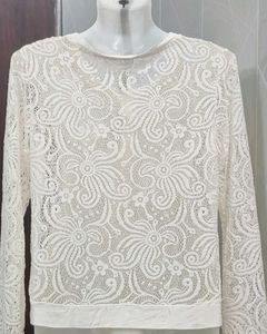 White Lace Shrug Top