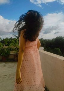 Pink Polka Dot Ruffle Dress