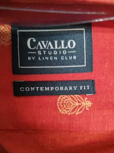 CAVALLO Men's Red Ethnic Kurta