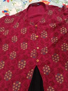 Maroon Printed Kurti