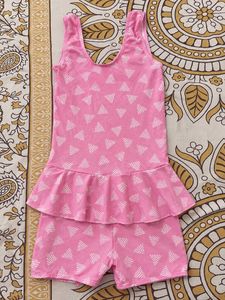 Unused Girls Pink Swimsuit with Frills