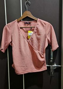 Chic Pink Wrap Top