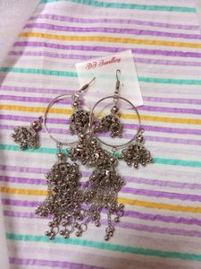 ✨Kashmiri..Boho..Silver..Jhumka..Earrings✨