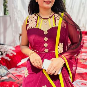 Elegant Maroon Anarkali Suit