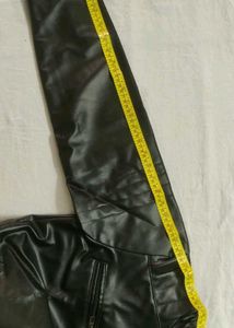 Black Faux Leather Biker Jacket Men