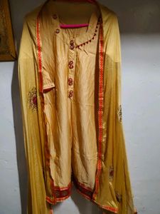 Elegant Gold Kurta Set with Dupatta