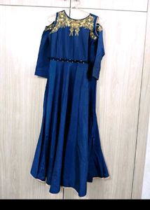 Stunning Royal Blue Embroidered Gown